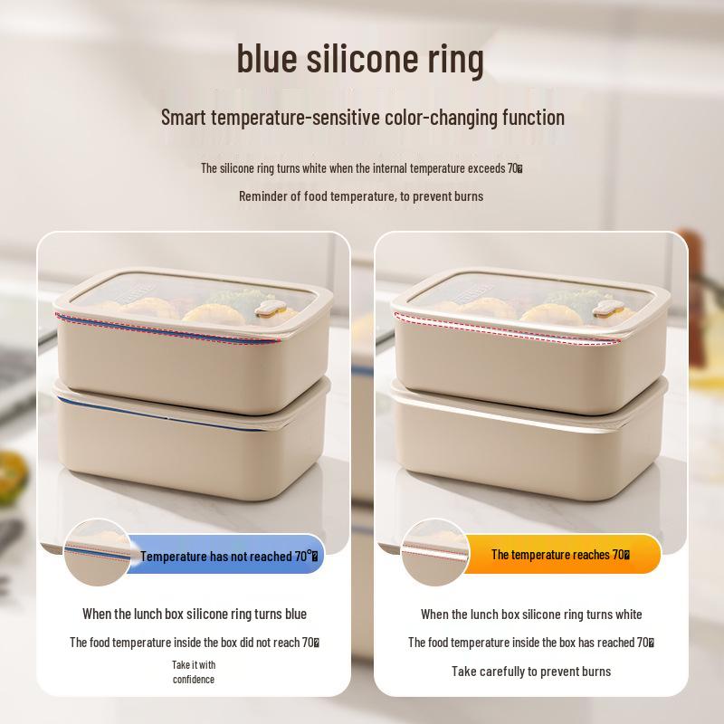 Korean Square 304 Stainless Steel Lunch Box with Airtight Glass Lid - Microwave Safe