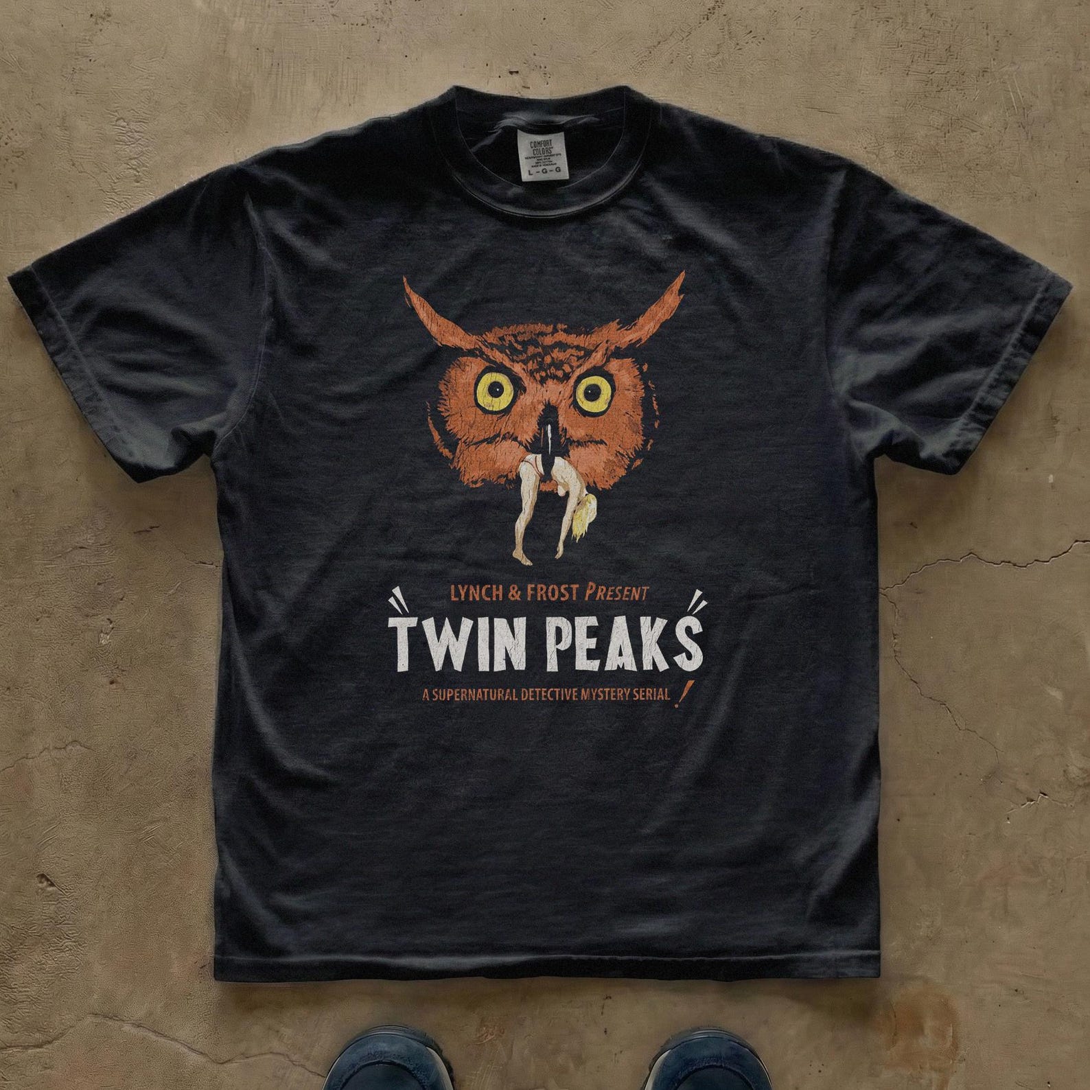 Twin Peaks Owl Vintage Graphic T-Shirt | Cult TV Series Retro Streetwear 4XL