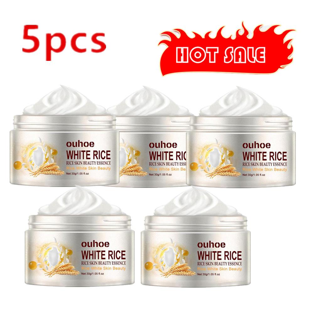 

5PCS White Rice Whitening Cream Anti Aging Remove Wrinkles Nourishing Moisturizing Facial Cream Face Care