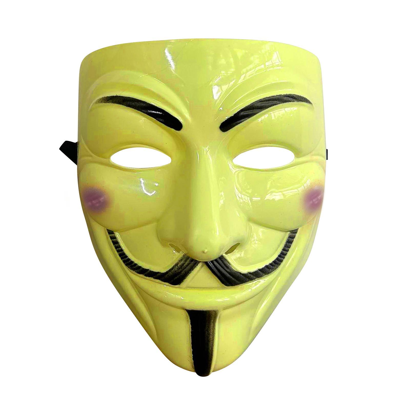 

Hackers Mask V For Vendetta Halloween Face Mask Costume Cosplay Party жовтий