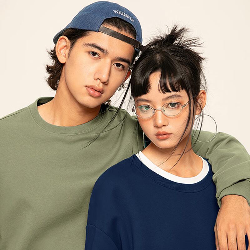 VANCL Men's Winter Lamb Wool Round Neck Pullover Hoodie