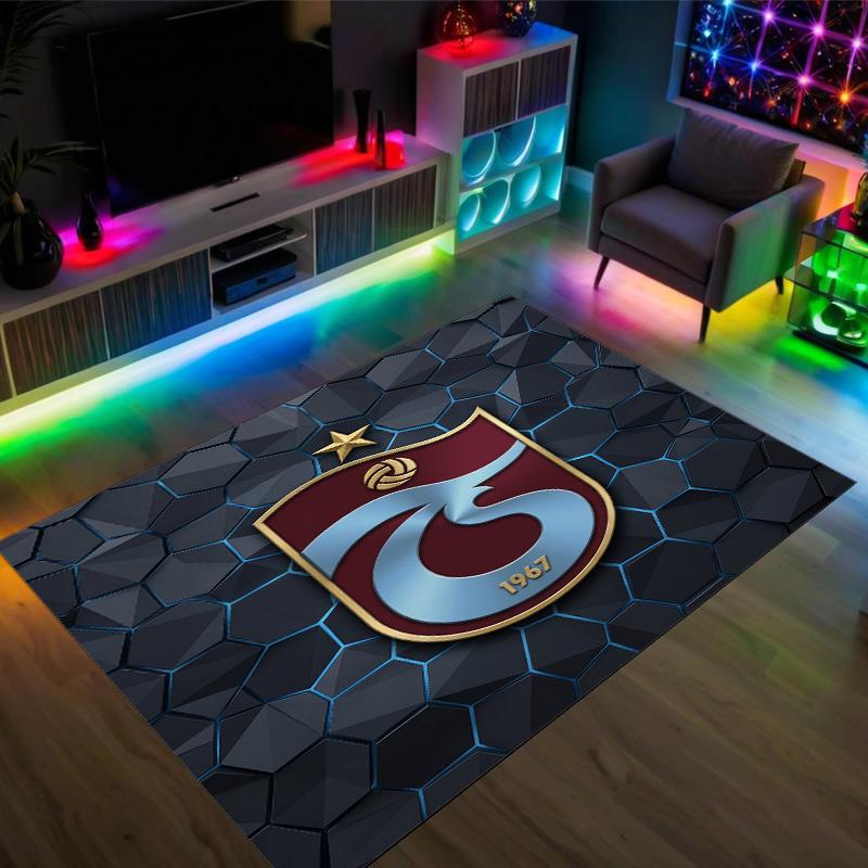 Trabzonspor FC Design Crystal Velvet Carpet Cozy Non?Slip Printed Rug For Bedroom Living Room Entrance