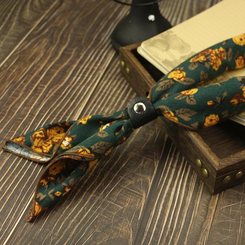 60*60CM Vintage Cotton Floral Cravat Scarf For Men Luxury Necktie Accessories Soft Ascot Scrunch Cravate Wedding Party Tie Gift