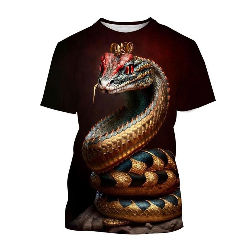 Summer Snake 3D Printed T-Shirts Men Women Casual Fashion Streetwear Oversized Short Sleeve T Shirt Kids Tees Tops Man Clothing