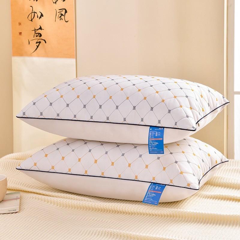 Orthopedic Cervical Support Pillow Adults Medium Height 20-25cm Hollow Fiber Fill Breathable Polyester-Cotton Cover Single