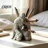 Sturdy PLA Pen Storage Warrior Holder for Desk, Cool Funny Desk Organizer, Fantasy Knight Armor Style Display Resin Sculpture Pens, Unique Office