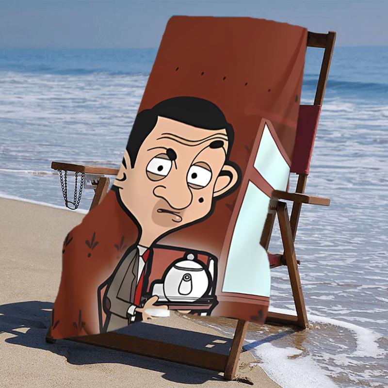Beweis Strandtuch mit einem Mr. Bean2 Muster - weich, saugfähig, schnell trocknend, maschinenwaschbar - perfekt zum Schwimmen, Camping, Baden