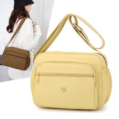 Wasserabweisende Nylontasche Damen Schultertasche Umhängetasche Leichte Kleine Quadratische Tasche