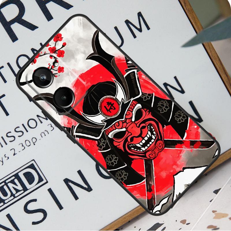 Oni Samurai Mask For Realme 12 11 10 9 Pro Plus GT5 GT Neo 6 C55 C53 C51 C35 C33 C30 C25s C21Y C31 C67 Case