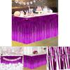 Decorative Tassel Table Skirt for Rectangular Round Table Birthday Wedding Party (Golden)