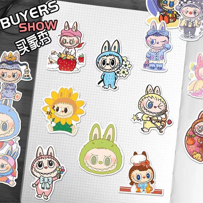 105pcs rabub graffiti stickers cartoon cute labubu guka decorative mobile phone case notebook hand account sticker