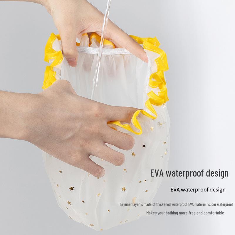 Extra Thick Starry Sky Shower Cap - Waterproof, Oil & Smoke Proof for Kids & Adults