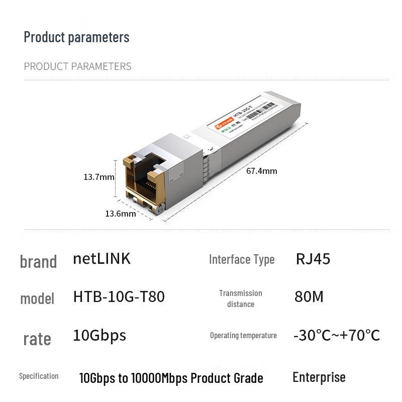 netLINK 10G SFP+ Optical to RJ45 Ethernet Converter Module