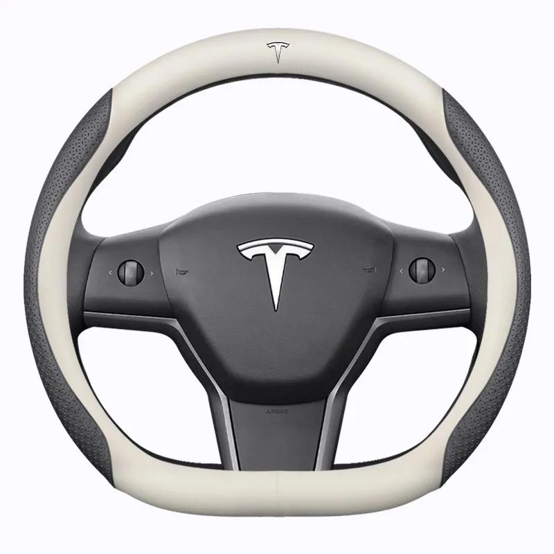 Car Steering Wheel Cover for Tesla Model 3 S Y Model X Roadster 2019-2025 Auto Interior Steering Wheel Accessories