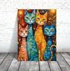 Colorful Cat Art Canvas for Living Room or Bedroom Wall