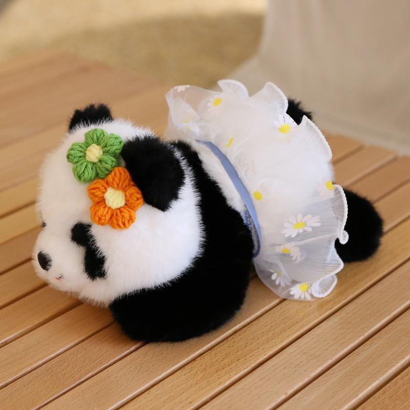 Cute Giant Panda Flower Plush Toy Doll Silly Panda Doll Chengdu Travel Souvenir Gift