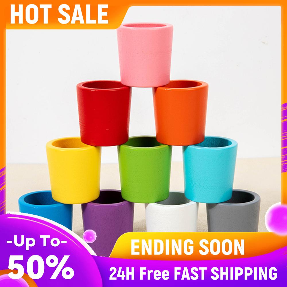 

Rainbow Balls in Cups Wooden Montessori Toys Preschool Color Matching Toy for Toddlers 1-3 Gifts China Mainland