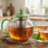 GLASS JUG 1.2L TRANSPARENT TEA COFFEE FILTER
