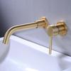 Gun Gray Badezimmer Waschbecken Armatur Messing Wandmontierter Mischer Warm- und Kaltwasser Beckenhahn Einhebel Gebürstetes Gold/Gold/Schwarz/Chrom