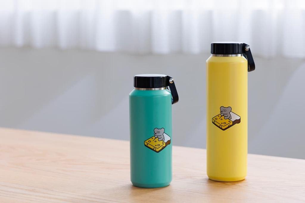 ANDY Stainless Steel Bottle with Mouse Direct Easy to Vacuum Stainless Keeps Hot or My Gift Handle, 710ml, Design, Mug, Handle, Drinking, Clean,