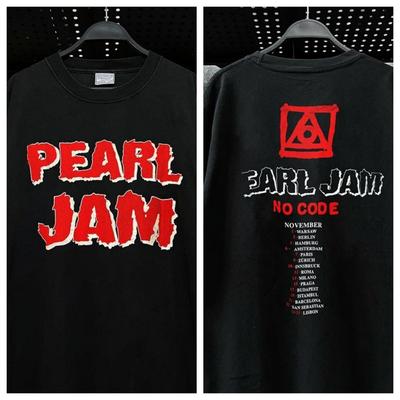 Pearl Jam Band T-shirt À Manches Courtes En Coton Imprimé Lettre De Base De La Côte Ouest De La Marque Tendance Hip Hop América