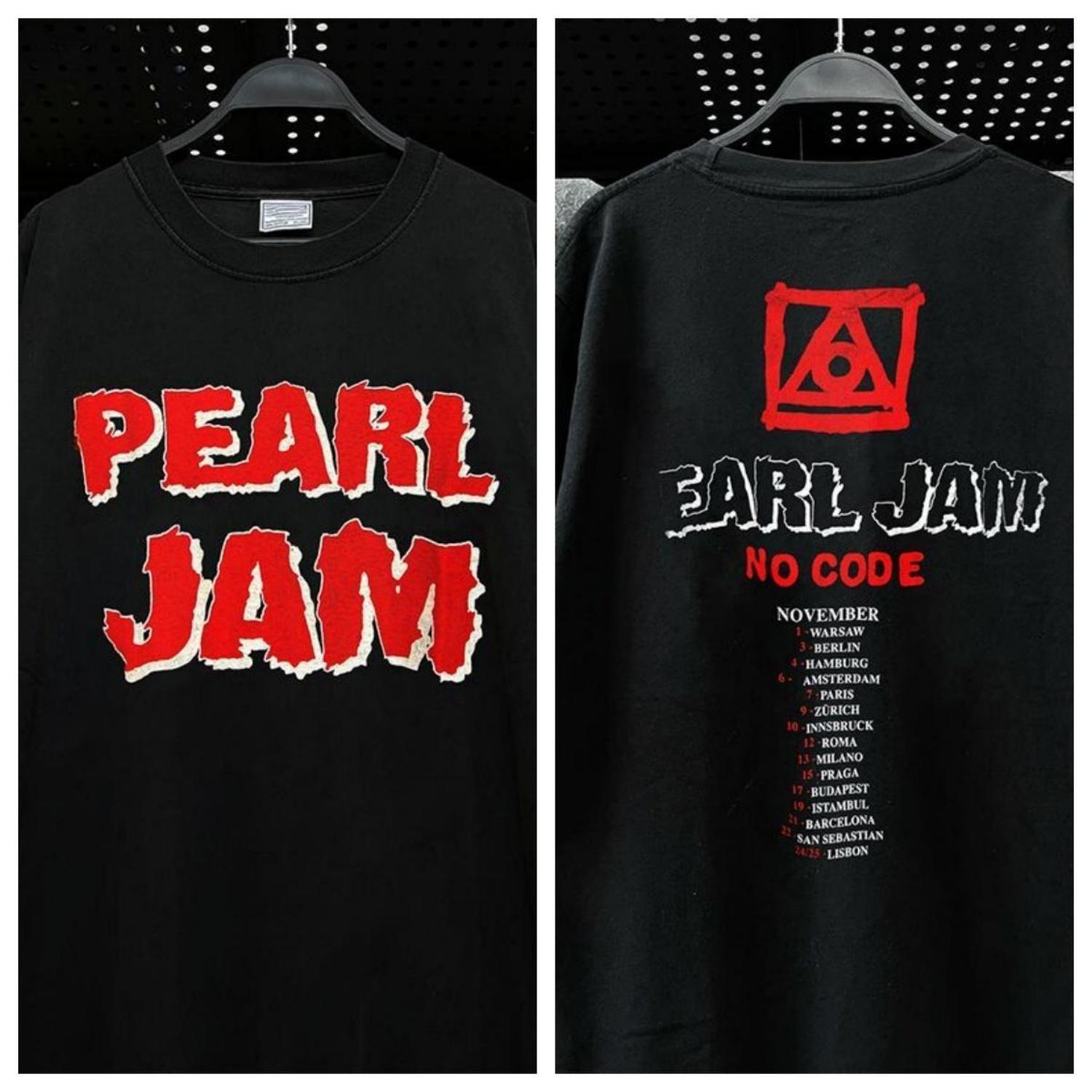 

Футболка Pearl Jam с коротким рукавом из хлопка с принтом буквы База Западного побережья Бренд Модный Хип-Хоп Америка S чёрный