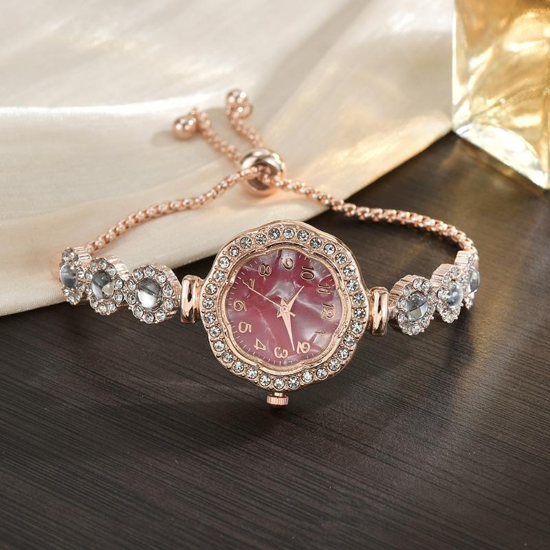 Full Diamond Sunflower Dial, Small and Thin with High Value Digital Face Pull Bracelet Women's Watch