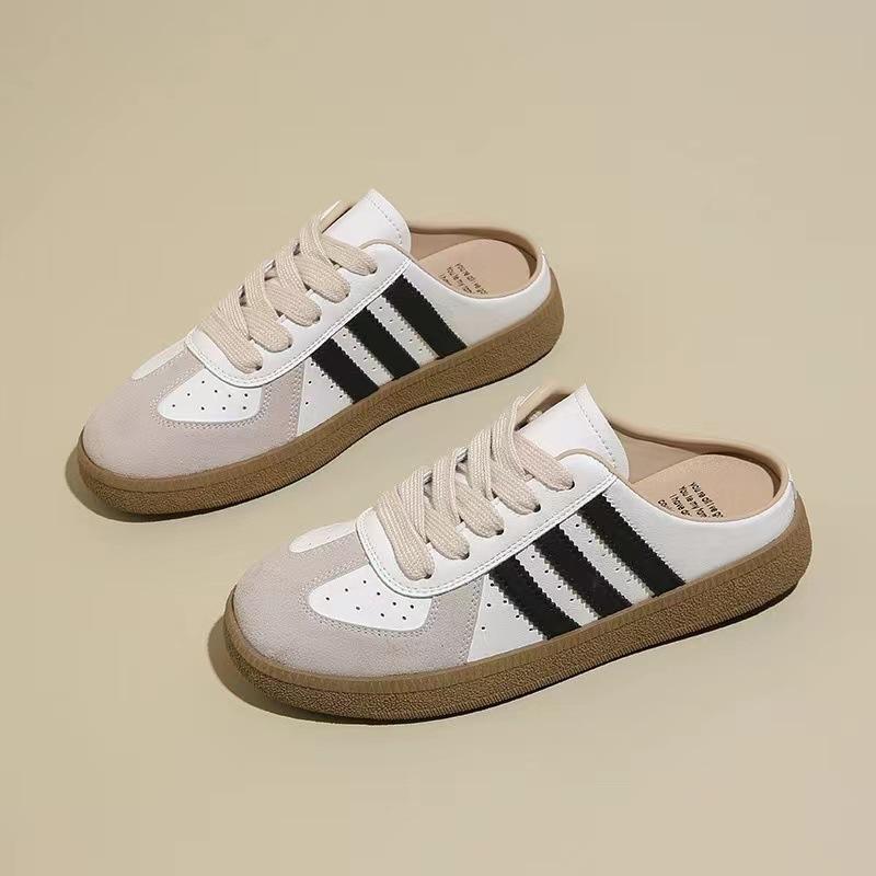 Dexun Baotou полутапочки женские 2025 весенне-летние модели носят ретро кожа толстая подошва без каблука и ленивые туфли 35 2324₽