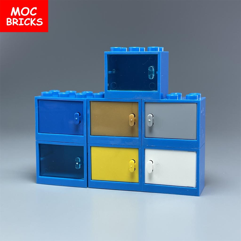 MOC Blocks Box Cupboard Container 2x3x2 Cabinets Assembles Particles 4532 4533 City House Construction Bricks Parts