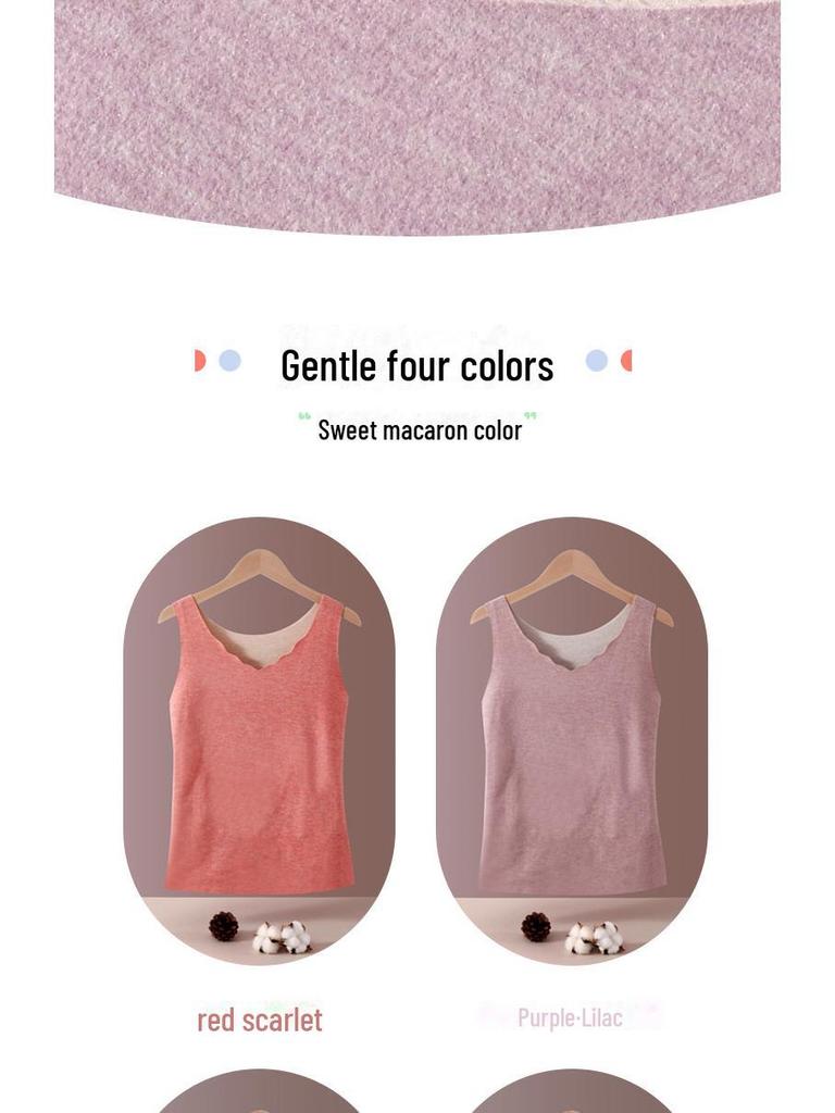 Velvet-Lined Sleeveless Heated Vest for Women - Ideal Autumn/Winter Layer for Middle-Aged and Elderly