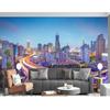 City Large Wall Mural Beautiful City Skyline Traffic Lights On Roads And Bridges Wallpaper Removable Modern Decor Wall Mural