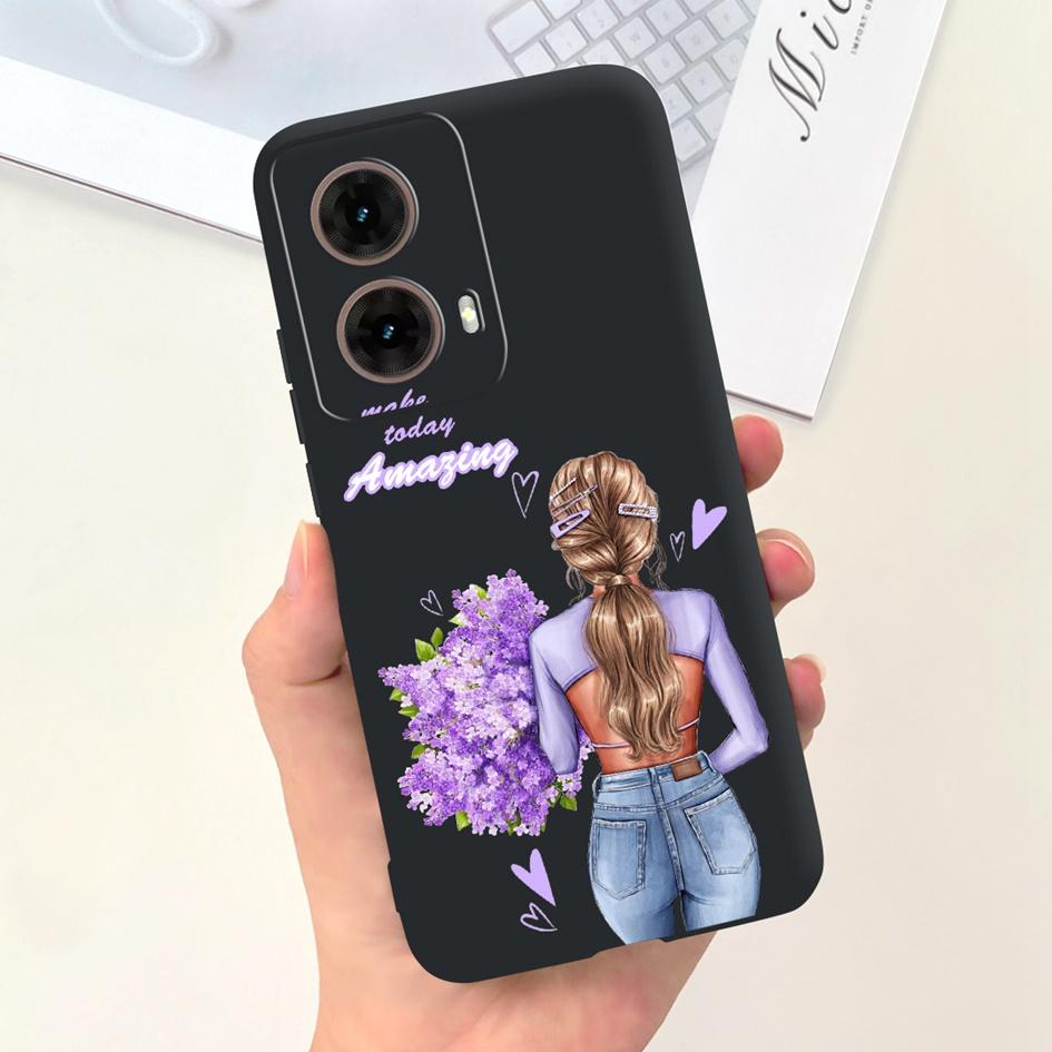 For Motorola Moto G85 5G Case 2024 Fashion Flower Marble Soft Silicone Camera Protection Phone Cover For Moto G85 XT2427-3 Coque