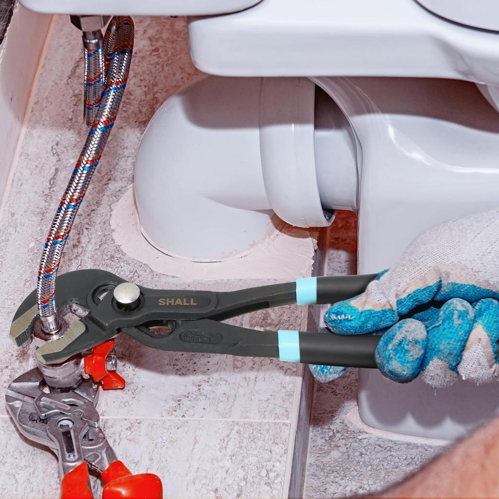SHALL Water Pump Pliers 176mm 240mm 300mm Quick Release Adjustment Type Steel 3-piece CR-V