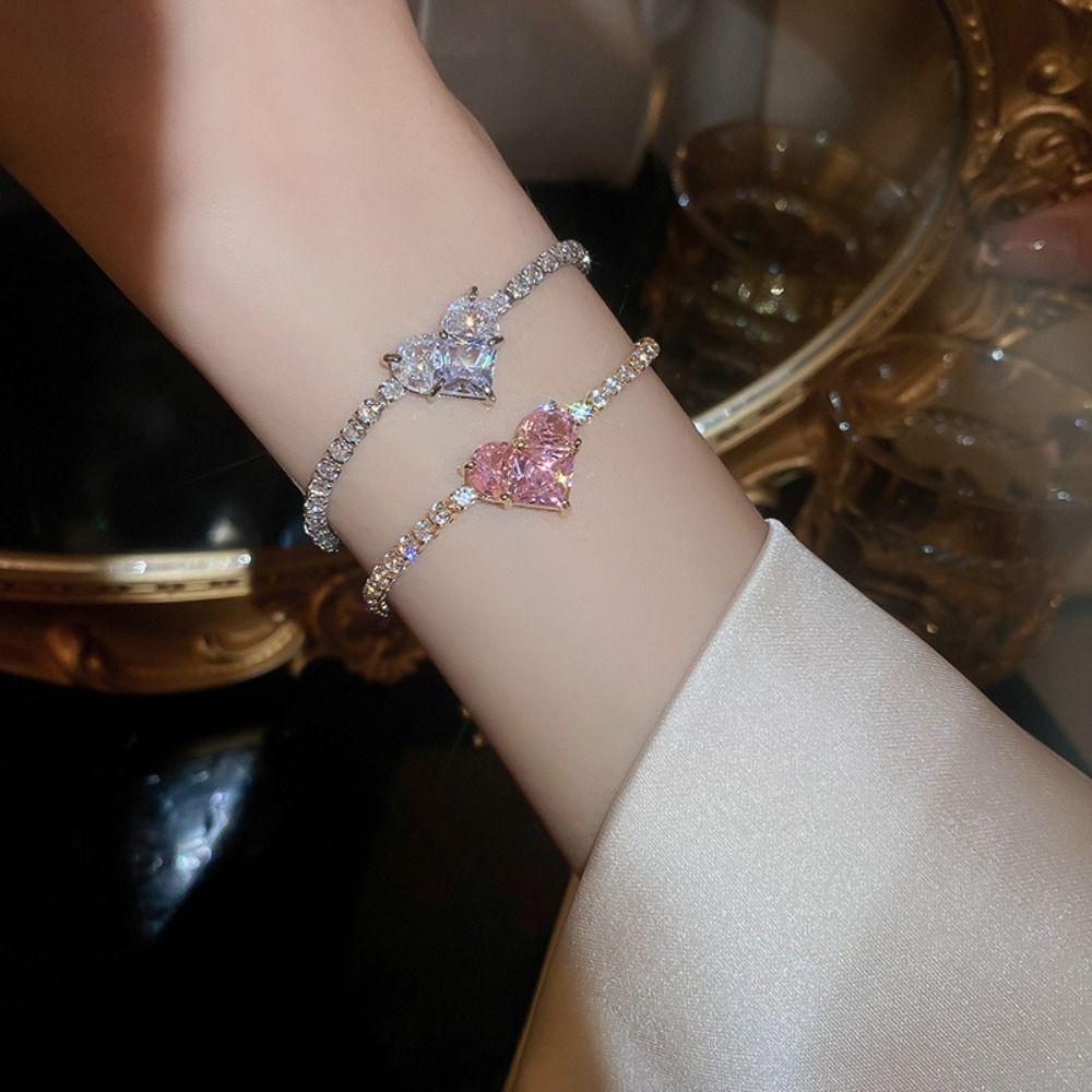

Модный дизайн Sense Love Heart Браслет Light Luxury Link Chain Браслет Bestie серебряный