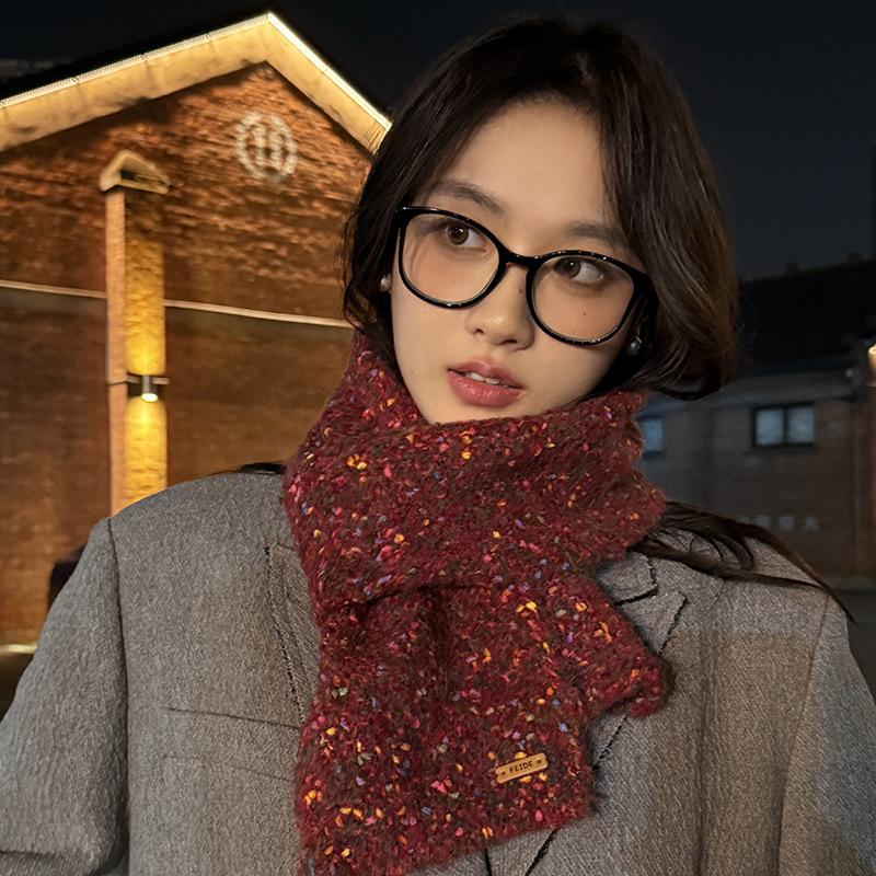

Doudou Short Scarf for Women in Winter New Warm Korean Style Student Cute Scarf Versatile 140*15cm