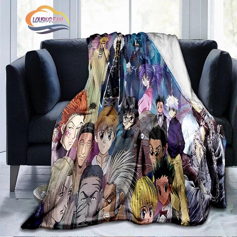 Trendy Japanese Anime Hunter x  Flannel Blanket3D Printed Coverlet Travel Camping for Adults and children Cashmere blanket