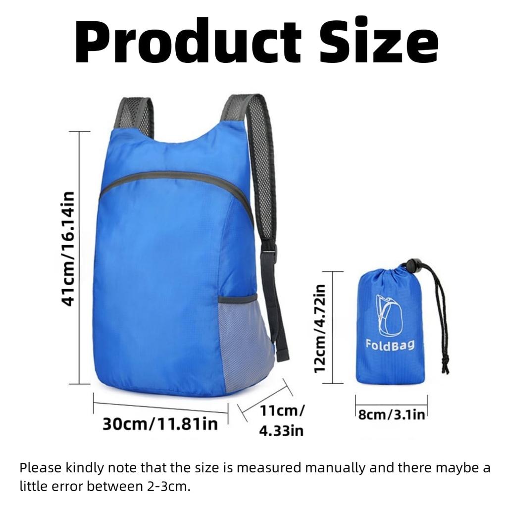[Getrays] Ultralight Foldable Backpack 20L, Durable Compact Packable Trekking Backpack, Unisex Waterproof Lightweight Travel Daypack, Outdoor Camping