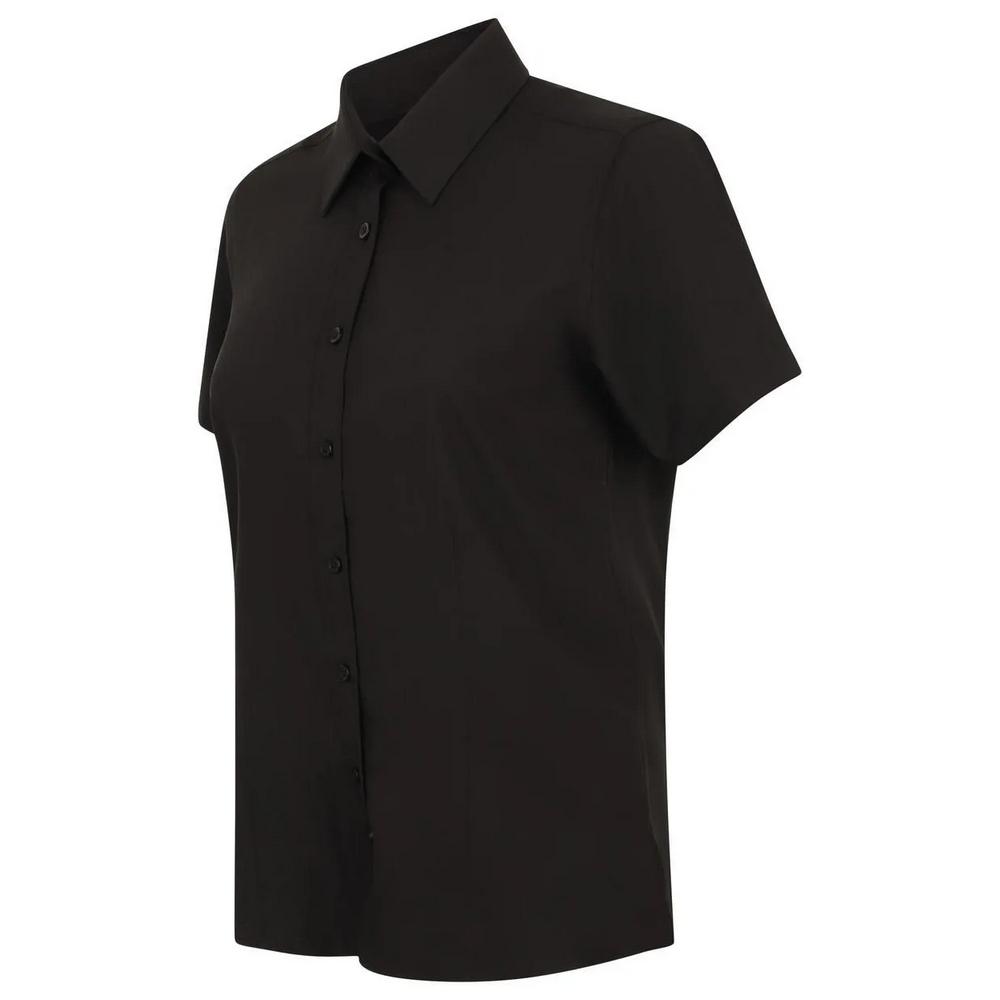 Henbury Womens/Ladies Wicking Short-Sleeved Shirt