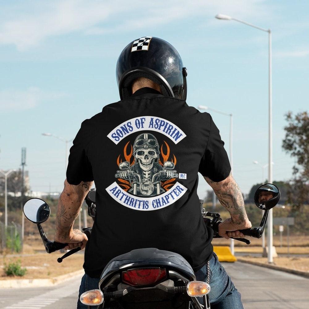 Motorcycle Shirt - SoA - Sons of Aspirin - Funny Biker T Shirt L