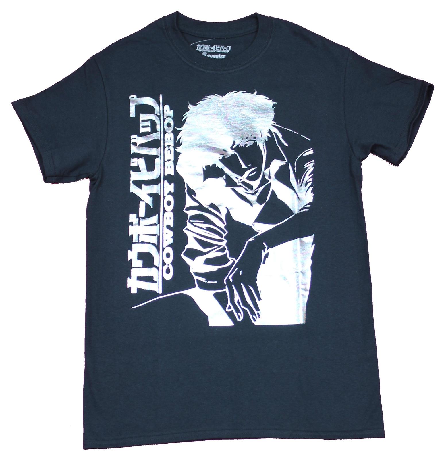 Cowboy Bebop Adult New T-Shirt - Spike Spiegel Foil Logo & Kanji XXXL