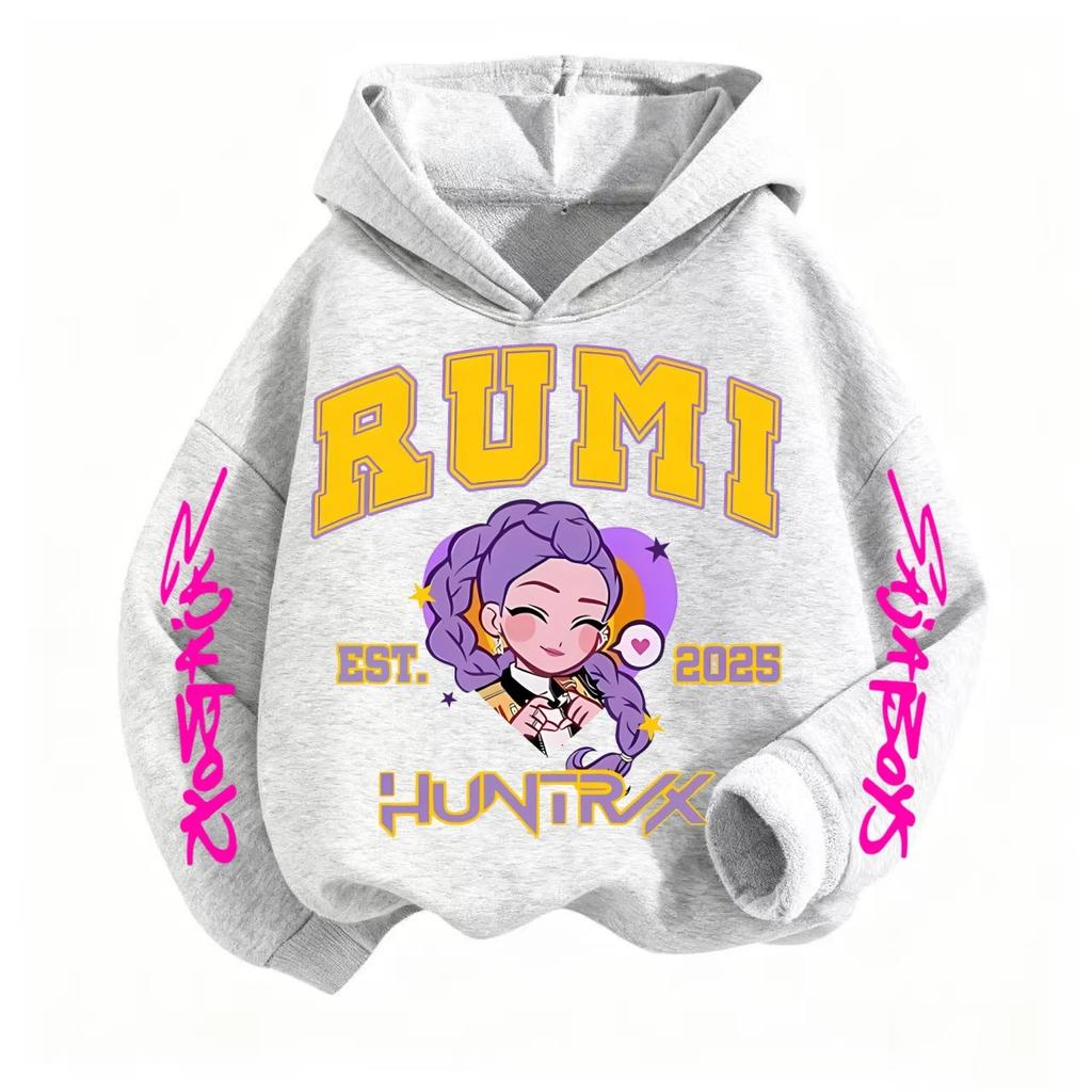 Perfect Halloween Costume K-POP Devil Hunter Cartoon Children's Hoodie, Fashionable Fit, Versatile Girl's Top