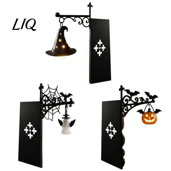 Small Decorative Night Light Halloween Library Lantern, Gothic Bookshelf Lamp, Vintage LED Dark Academia Room Decor Book Nook for Bookworms,