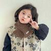 Solid Color Children Knitted Scarf Trendy Winter Cross Muffler Kids Woven Neckerchief  Autumn