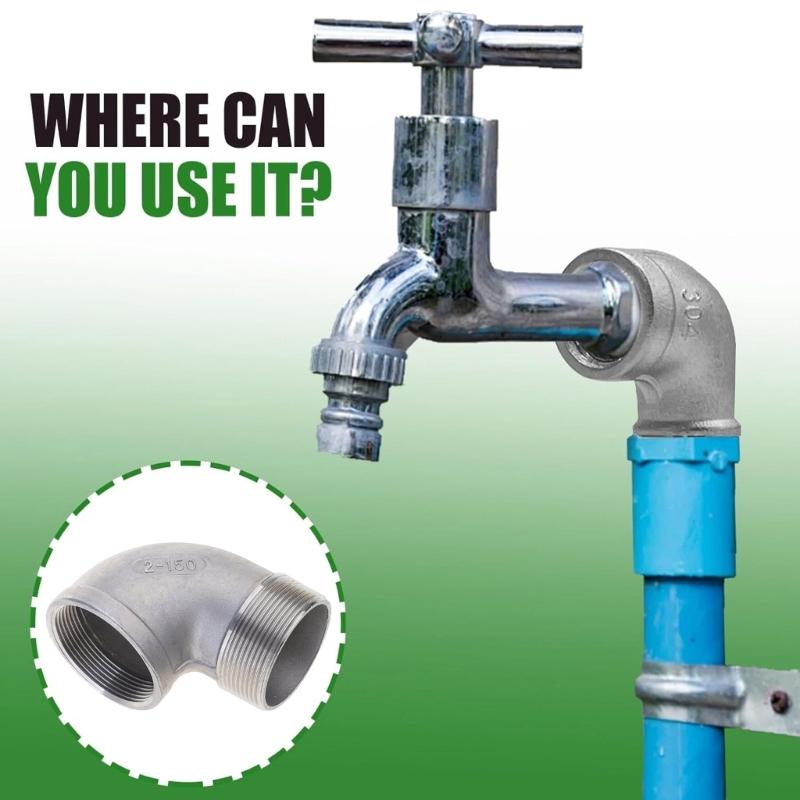 Industrial Steel 2 Inch NPT Elbow Connector 90 Degree Male Female Threaded Fitting Upgrades for High Pressure Plumbing