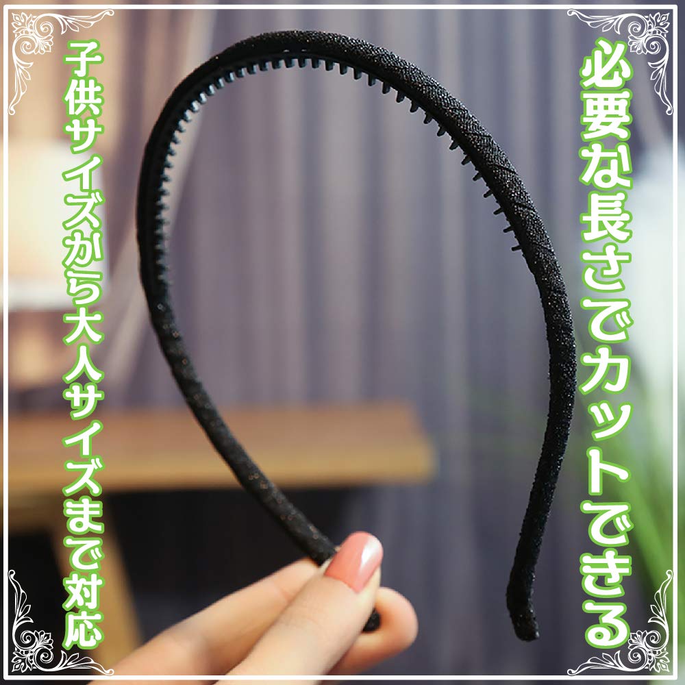 ZERONOWA Headband Rubber Hair Accessory Parts Handmade Anti-Slip (7mm/10 pieces)