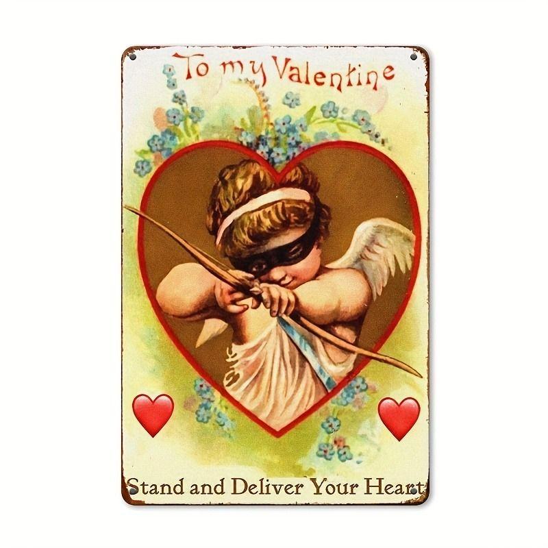 Peinture décorative métallique rétro pour la Saint-Valentin pour chambre à coucher de couples, salon, café, bar, restaurant