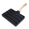 4 Slot Hot Dog Grilling Iron, Fast Heating Aluminum Alloy Grill Pan with Anti-heat Wooden Handle for Cooking Cooking Cooking In