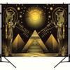 Fabric Gold Wallpaper for Egyptian Queen Cleopatra Photo Background Egyptian Party Decoration for Adult Portrait Shooting