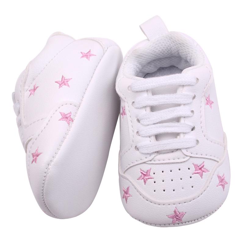 Babyschuhe Neugeborene Jungen Mädchen Herz Stern Muster Lauflernschuhe Kinder Kleinkinder Schnürschuhe PU Turnschuhe