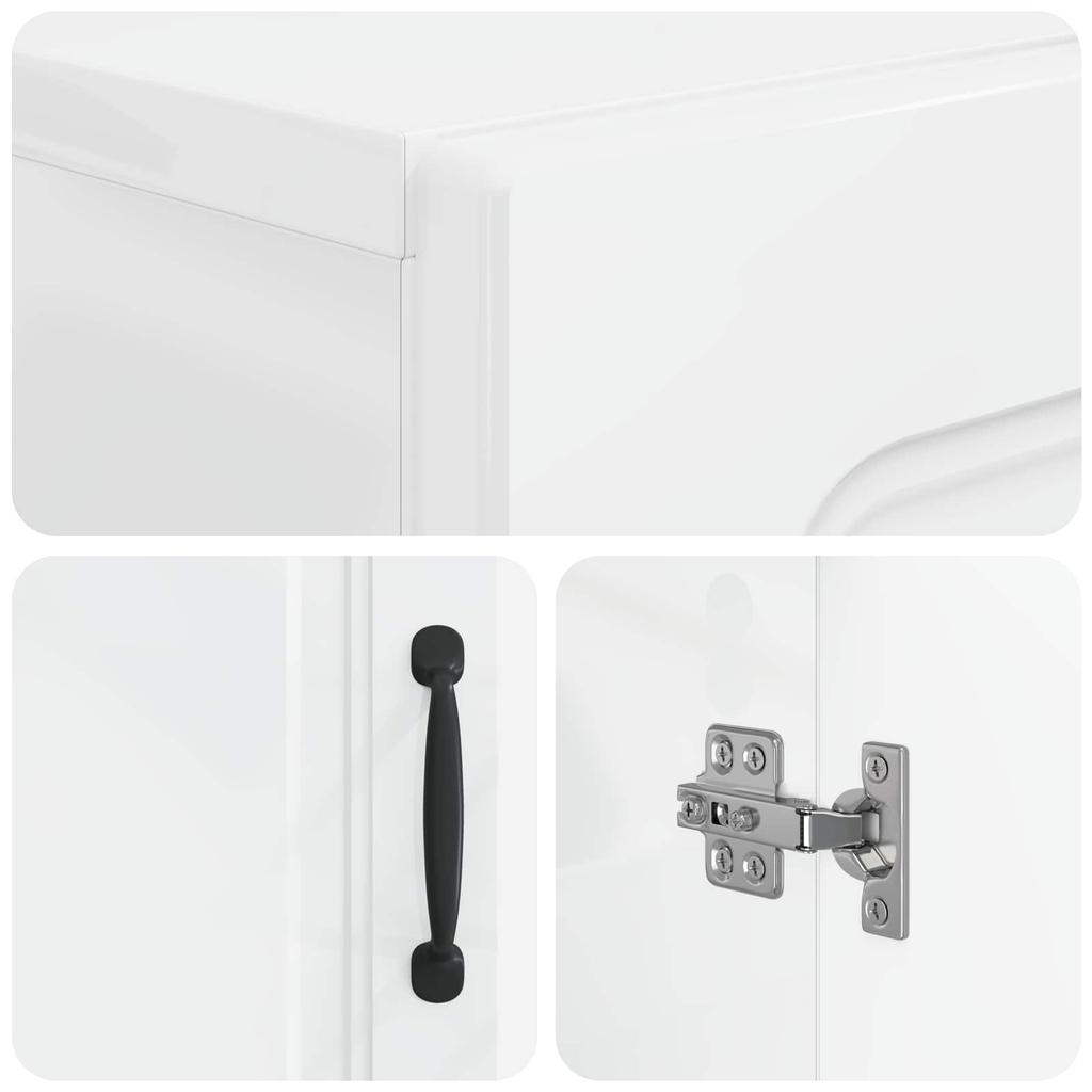 Bathroom Wall Cabinet UTRECHT High Gloss White 30 X 31 X 59 Cm